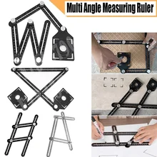 1 pçs localizador régua modelo de metal transferidor templat angular ângulo de medição régua buraco perfurador acessórios telha buraco localizador