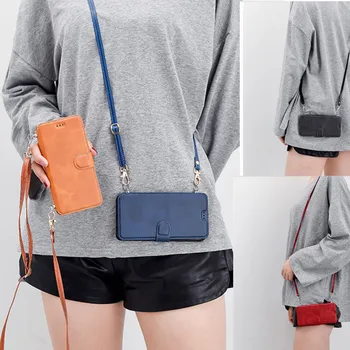 

Simple card wallet crossbody chain leather case for Redmi 6 6A Pro 7 8 8A note5 note6 note7 note8 pro 8T k30 K20 pro A2lite case