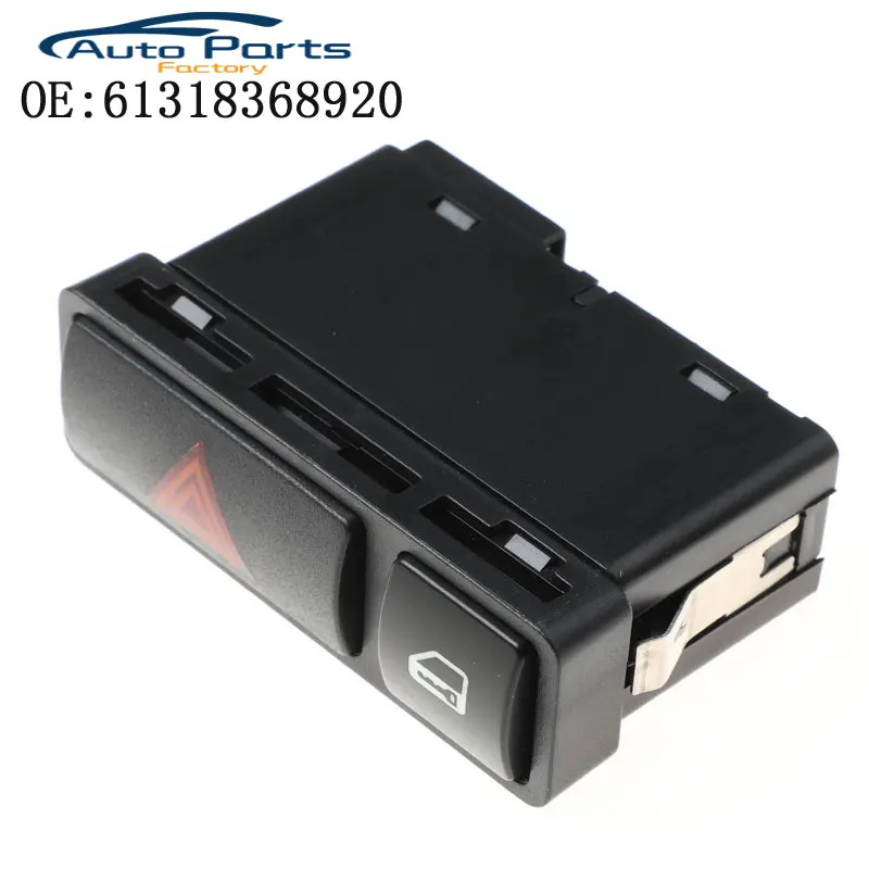 Interruptor de luz de emergência, botão de apertar, interruptor de luz de aviso de perigo, interruptor ligar/desligar para bmw 3 series e46 venda quente 61318368920, venda quente