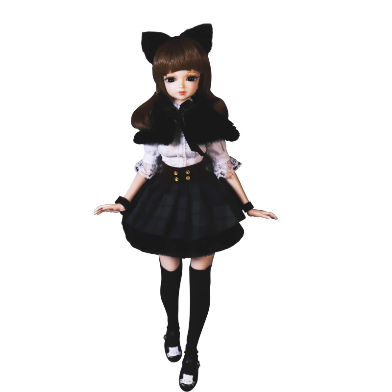 1/4 BJD кукла игрушка каштановые волосы механическое соединение тела с для макияжа, париков одежды и обуви 45 см милая кукла ребенок подарок - Цвет: 45cm doll