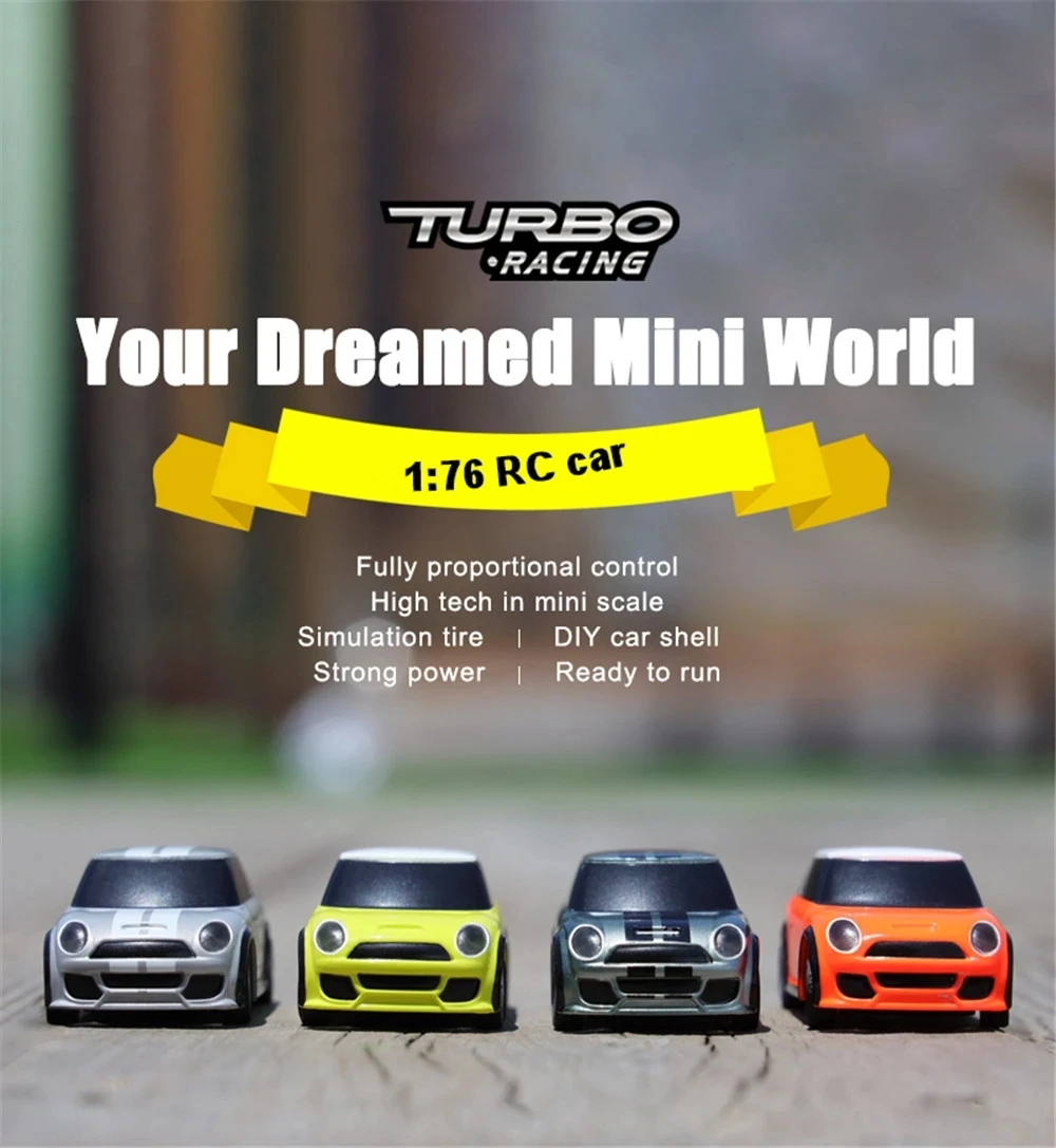 Turbo Racing C75 1:76 Scale Mini RC Car Full Proportional RTR 2.4GHZ Remote  Control Type-C Charging (Red)