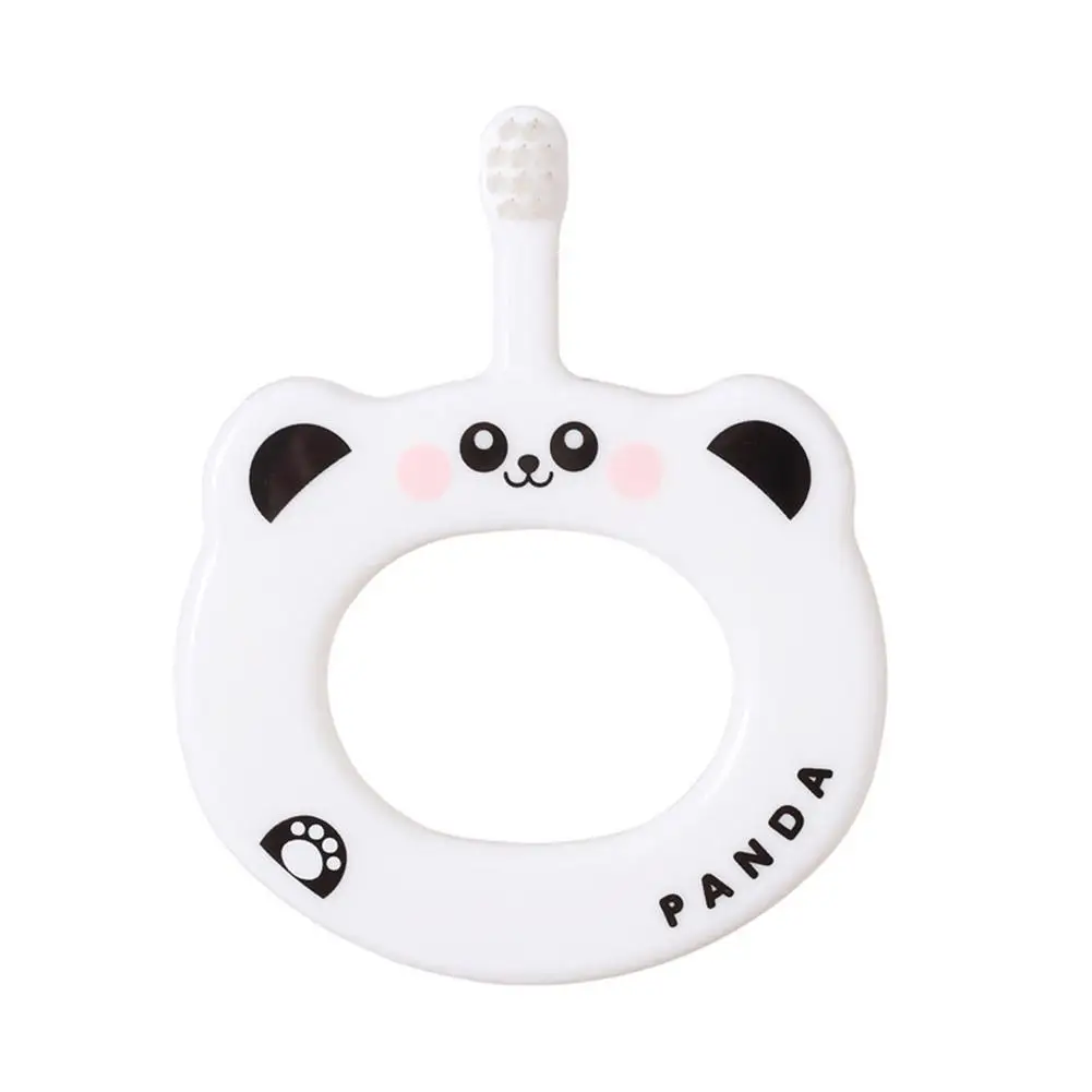 Kuulee Baby Training Toothbrush Annular Anti Slip Soft Kids Toothbrush multicolor With soft brush head - Цвет: White panda