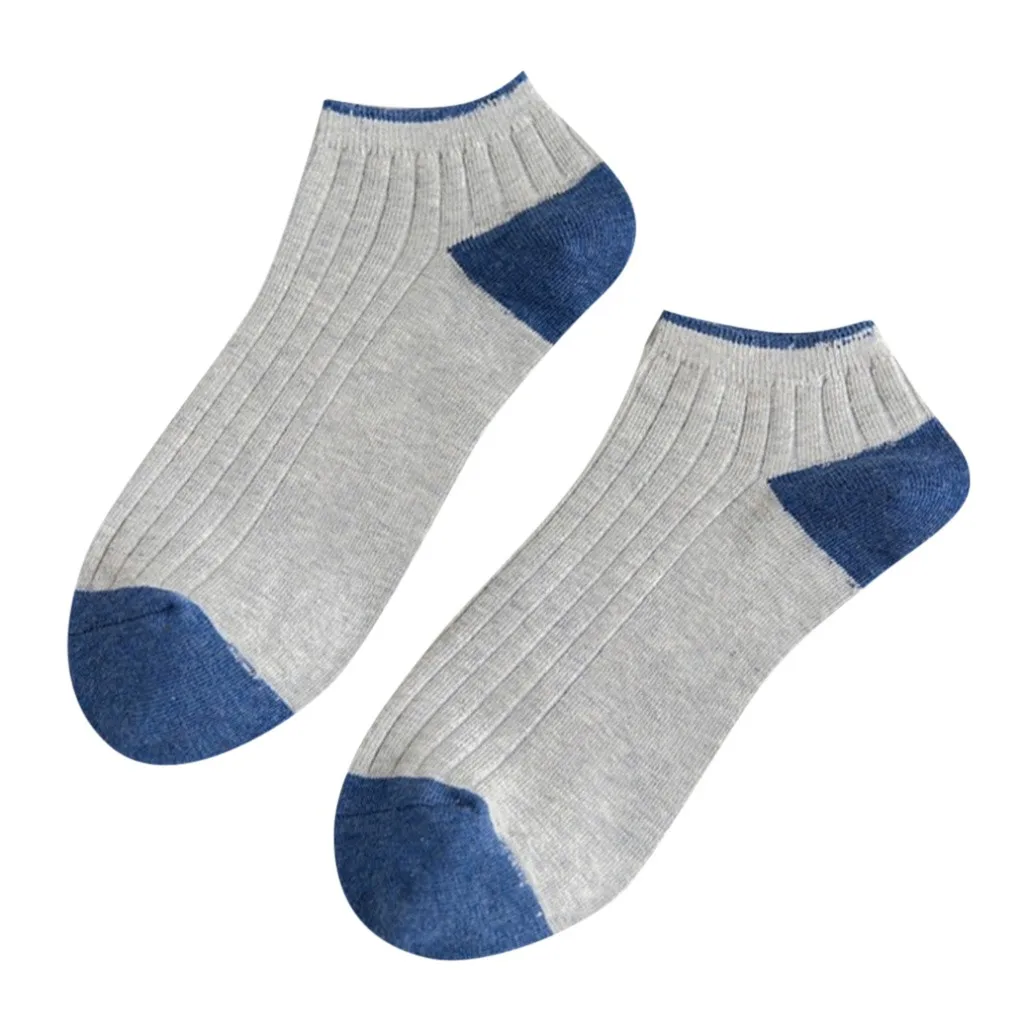 Men's Casual Shallow Mouth Vertical Striped Boat Socks Low-Top Socks - Цвет: C