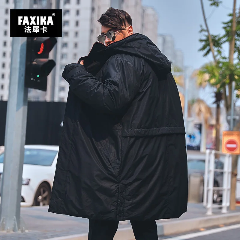 FAXIKA es, большие размеры, хлопковая стеганая одежда для мужчин, хан издание, мужское пальто, удобрение, увеличенная Длинная зимняя одежда