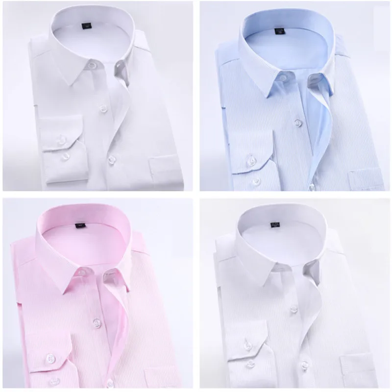 2024 Explosion Men's Twill Shirts Slim Solid Color Long-sleeve Professional Wear Business Casual Square Collar Daily Clothing high quality gold explosion mainly promote foreign trade presided over slim casual wedding flower ceremony clothing men two sets