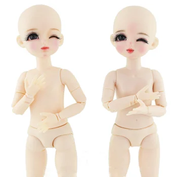 

Bjd Doll 1/6 Half-sleepy 28cm 22 Movable Joints Plastic Nude Head Body Send Eye No Makeup Fashion Dolls Toys for Girls DIY Gift