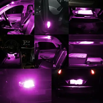 

10X T10 LED 6 SMD Canbus 194 168 W5W Car Wedge Purple Side Light Dome Lamp Bulb 12V High Quality Car LED Bulbs