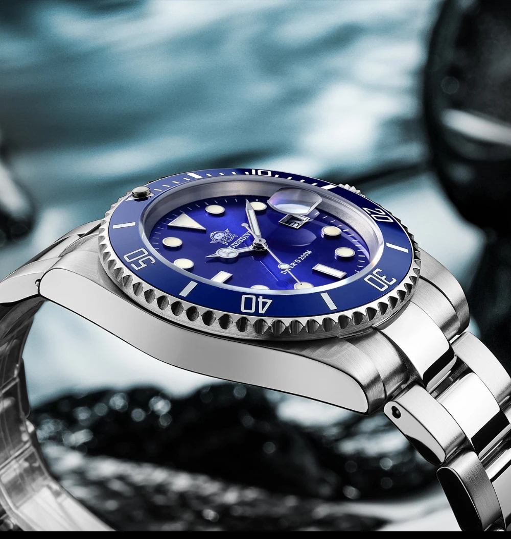 2020 New Fashion Watch Stainless Steel Diver Watch 200M C3Super luminous Sport luxury stainless steel watch Quartz Men's Watch