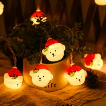 

1.5m 10 Leds Christmas Tree Balls Bear Snowman Clown Led Light String Battery Lamp Festival Bar Home Party Decor Xmas Ornament