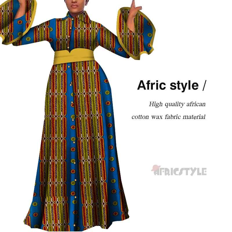 2019Vestidos africanos para mujeres estampado drapeado vestidos largos rectos Bain Riche africano Ankara vestidos chal WY5483 - Цвет: 10
