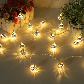 

Christmas Decoration String Lights LED Holiday Night Lamp for Bedroom Outdoor Decor 2M 3M Moroccan Ball Fairy Lights Kid Lantern