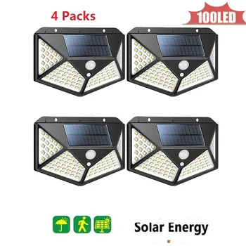 

LED Solar lamp PIR Motion Sensor night light Emergency Security Outdoor Garden Street Pathway light Wall Spotlights 3 modes 4 si