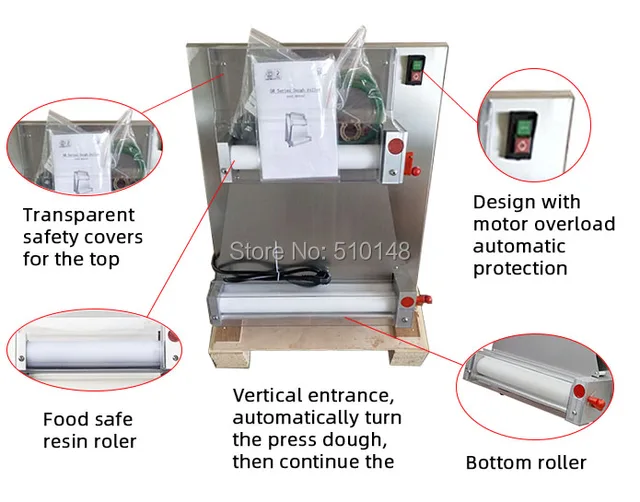 Electric Dough Roller 18 Inch 2 Rolls Commercial Sheeter Press Machine  Stainless Steel Kneader - Food Processors - AliExpress