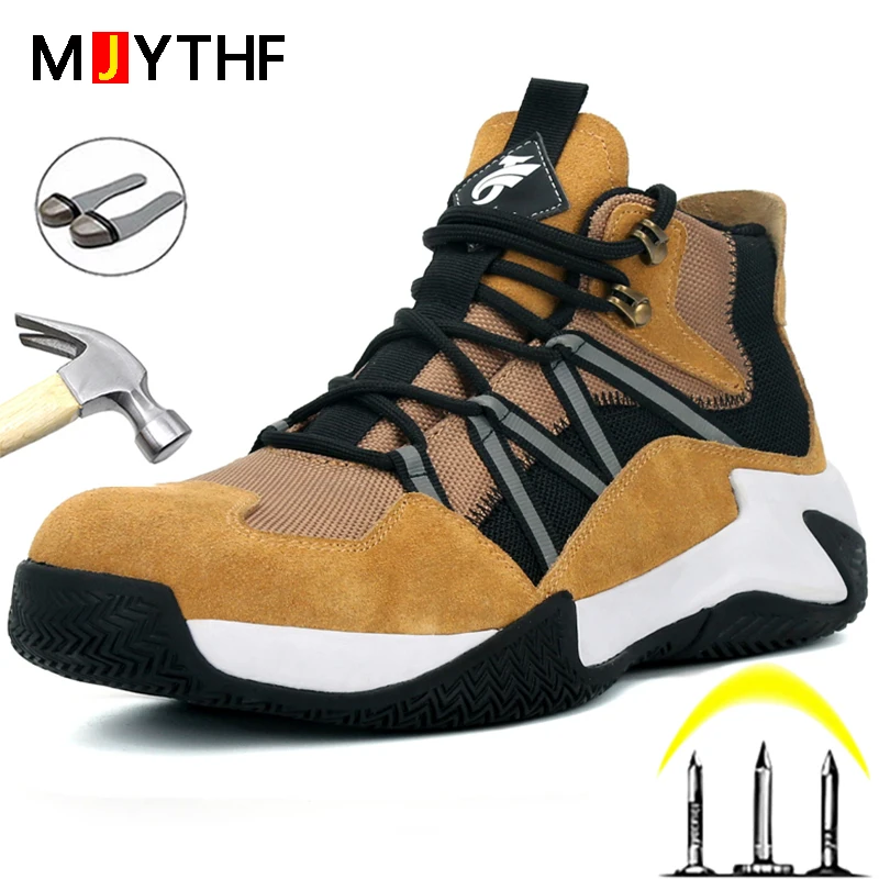 Zapatos de seguridad indestructibles para hombre, zapatillas de trabajo ANTIPERFORACIONES, a la moda, informales, con punta de acero