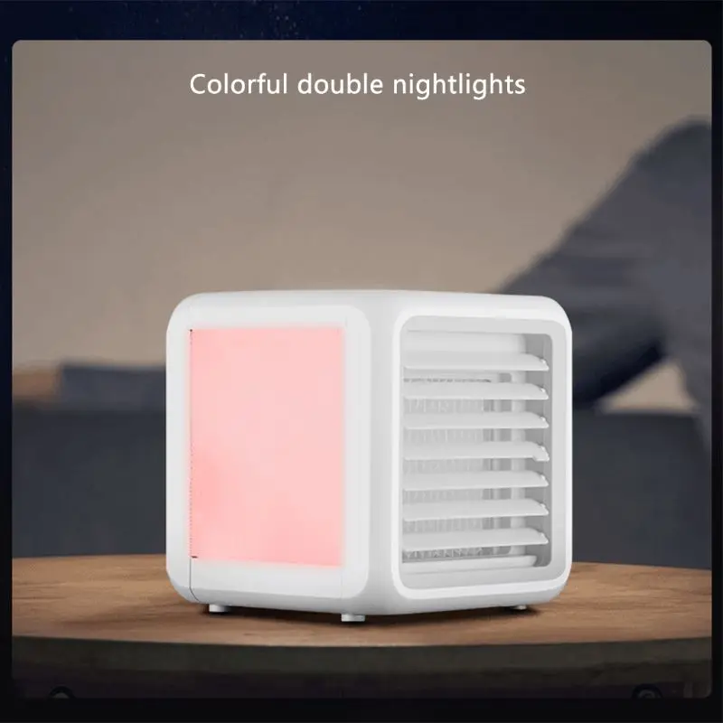 Mini 3in1 USB Air Conditioning Portable Personal Space Cooler Humidifier Moist Low Noise Purifies Conditioner Small Desk Cool Fa