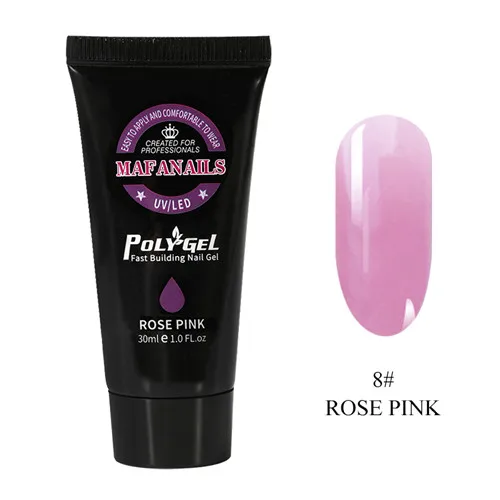 color 8 Rose pink 30 мл в 1, полигель для быстрого наращивания ногтей, гель для наращивания ногтей, быстрое наращивание ногтей 30 мл, камуфляж, УФ/светодиодный полигель - Цвет: color 8 Rose pink