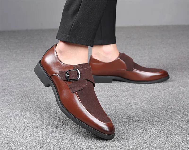 Merkmak/мужская повседневная обувь из комбинированной кожи; коллекция года; мужские лоферы; мокасины; дышащая деловая модельная обувь; большие размеры 37-47; на плоской подошве - Цвет: brown