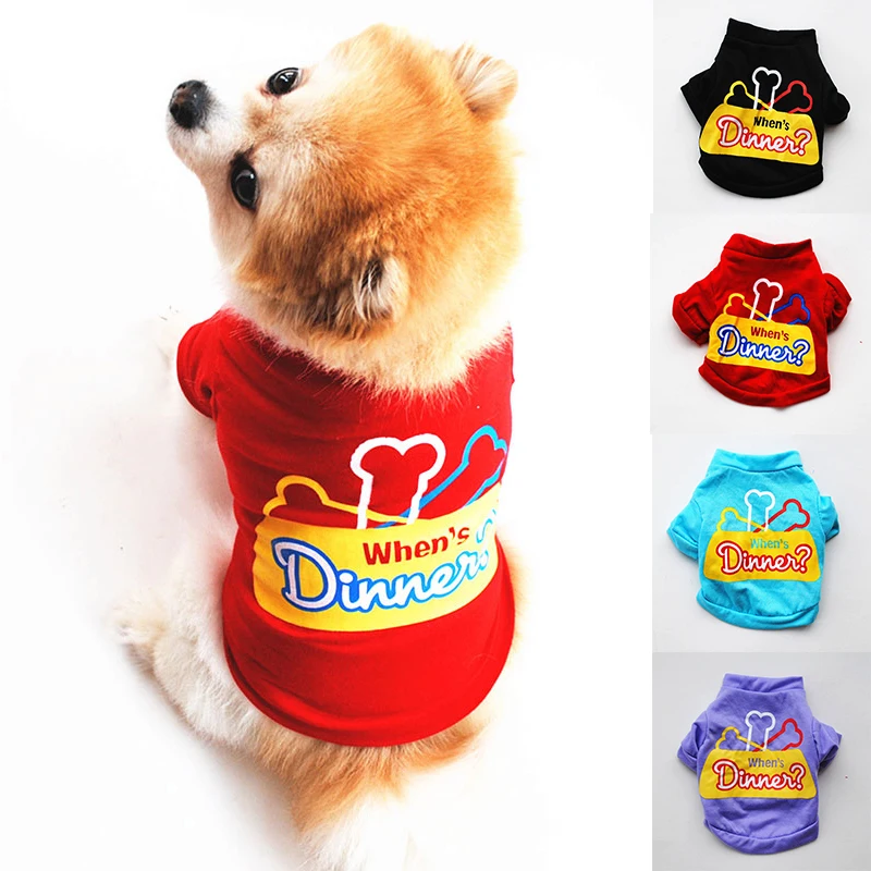 

Summer Print Dog T-shirt Pet Clothes Classic Cat Dog Vest Soft Letter Pet Supplies Shirts For Small Medium Dog Accessories