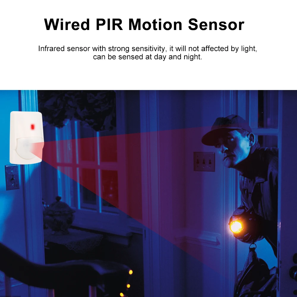 Проводной движения PIR Сенсор настенный Предупреждение реле сигнализации