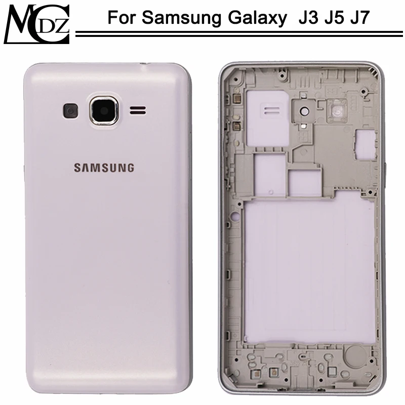 J300 J500 J700 чехол для батареи для samsung Galaxy J3 J5 J7 задняя крышка+ средняя рамка+ рамка для камеры Полный Корпус чехол