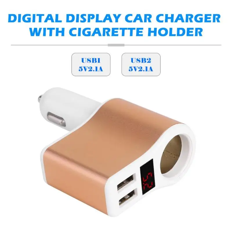 2-портный Dual Порты и разъёмы зарядных порта USB для автомобиля Зарядное устройство прикуриватель адаптер цифровой Дисплей универсальный международный Стандартный Интерфейс дизайн