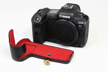 

Silicone Case Rubber Camera Case Bag Leather Half Body Set Cover For Canon EOS R5 Bottom Case With Battery Opening