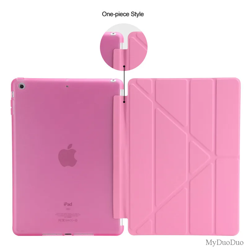 pink Чехол для нового ipad 9,7 дюймов, для ipad модели A1822 A1823 A1893 A1954 Мягкий ТПУ чехол-накладка силиконовый Magentice Smart cover - Цвет: pink