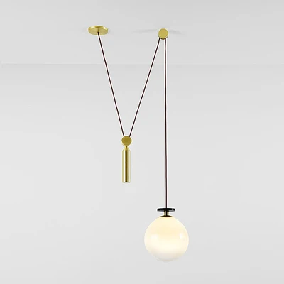 1 light glass1 Современный светодиодный подвесной светильник в скандинавском стиле, дизайнерский подвесной светильник в виде металлического шкива для спальни, светильник для ресторана, Новинка - Цвет корпуса: 1 light glass1