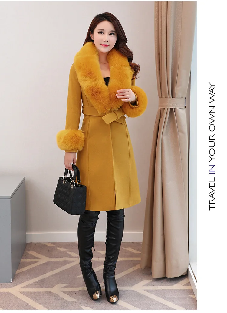 Большое пальто для молодых девушек, женское корейское издание, осенне-зимняя модная новая куртка, качественная приталенная куртка средней длины, дизайнерские женские пальто