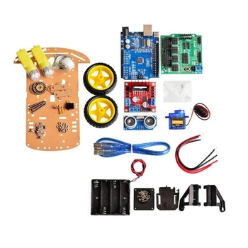 

Avoidance Tracking Motor Smart Robot Car Chassis Kit Speed Encoder Battery Box 2WD Ultrasonic Module for Arduino