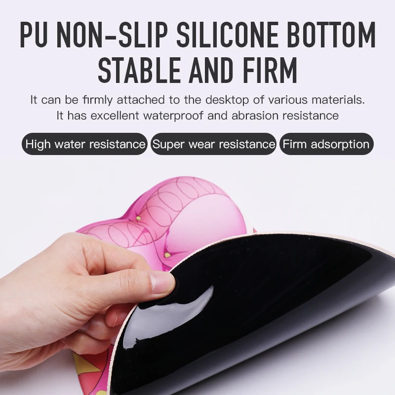 sovawin JOJO Creative Cartoon Anime 3D Mouse Pad Sexy Chest Gel Silicone Mousepad With Wrist Rest Support Soft Breast Mat For PC