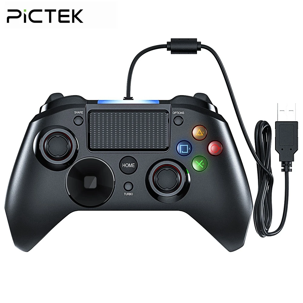 Pictek USB проводной геймпад 3 в 1 для PS4 игры светодиодные лампы контроллера двойные