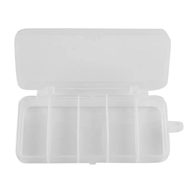 

5 Compartments Storage Case Box PVC Fishing Lure Spoon Hook Bait Tackle Box