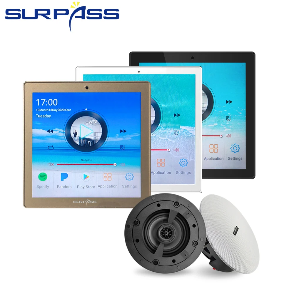 US $193.92 Mini Touch Screen In Wall Amplifier Bluetooth WiFi Fm Android System Audio HiFi Home Digital Stereo Sound PA Ceiling Speaker Kit