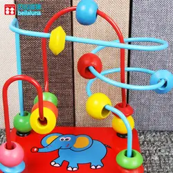 Детская игрушка с бусинами, браслет из бисера, развивающая игрушка, деревянная игрушка для мальчиков и девочек 0, для детей 1-2-3-и-а-полгода