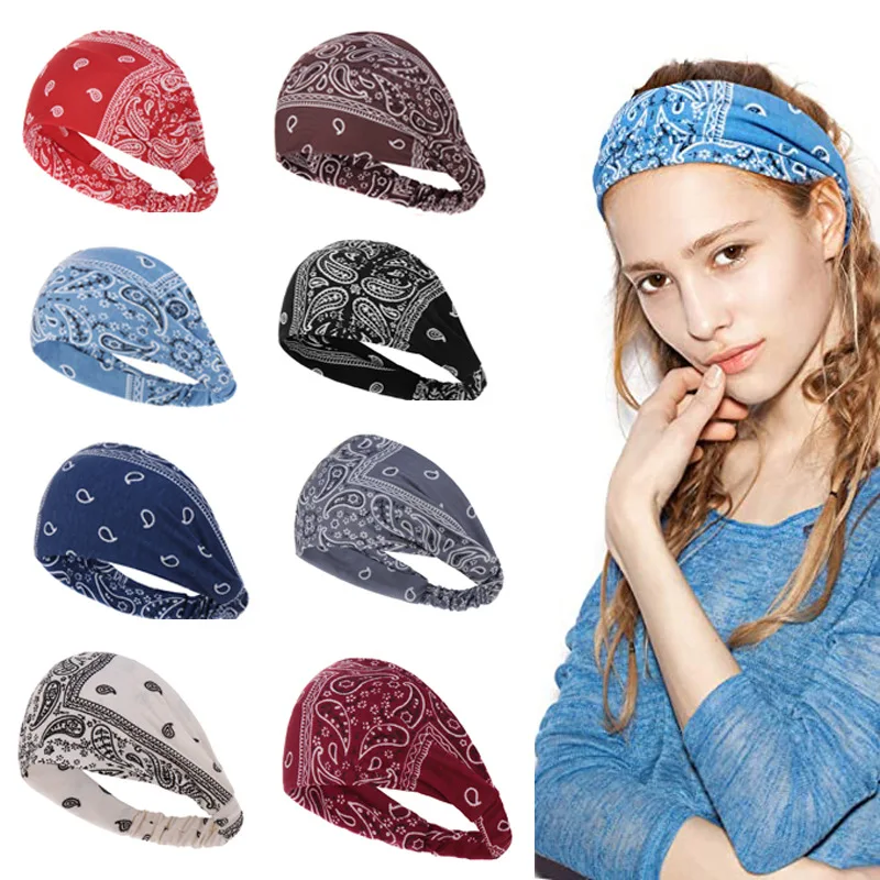 

European and American Simple Temperament Wash Cashew Hair Band Fabric Double-Layer Wide-Brimmed Headband Ornament Headdress