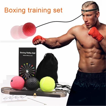 

Boxing Fight Ball Reflex Training for Improving Speed Reactions and Hand Eye Coordination Headband Boxing Training Set