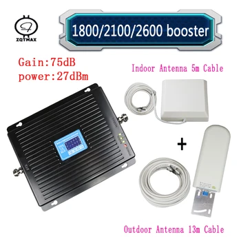 

ZQTMAX 2G 3G 4G repeater 1800 2100 2600 Signal Booster set gsm cell phone signal booster lte network cellular amplifier +antenna