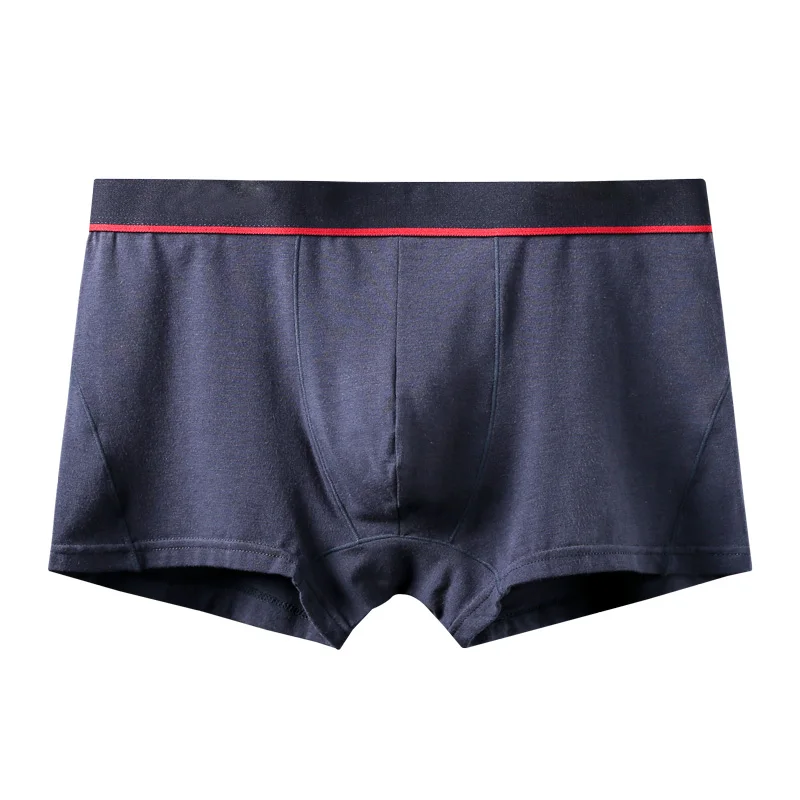 Dark Blue A0582 Модное мужское нижнее белье сексуальное Cueca Большой U выпуклая сумка Боксеры Шорты однотонные мужские боксеры брендовые хлопковые удобные трусики - Цвет: Dark Blue A0582