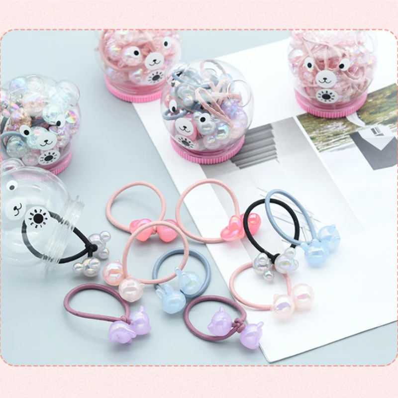 QIANAO 40 шт., железная коробка HelloKitty, упакованная для девочек, эластичные резинки для волос, резинка для волос, резинки для волос, Детские аксессуары для волос