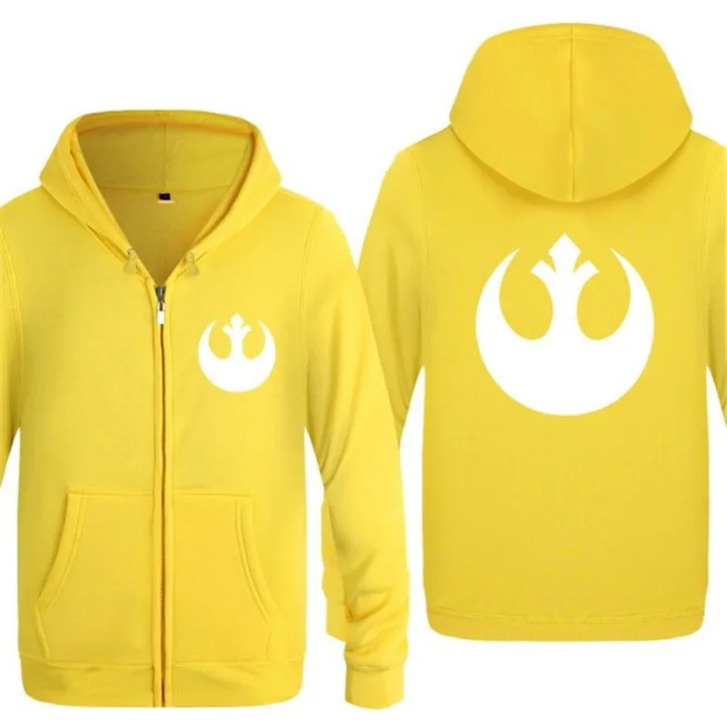 yellow hoodie 12 Для мужчин s Толстовка фильм Альянс Повстанцев из "Звездных Войн" логотип толстовки Для мужчин флисовая куртка на молнии с длинными рукавами пальто толстовка костюм для катания на коньках - Цвет: yellow hoodie 12