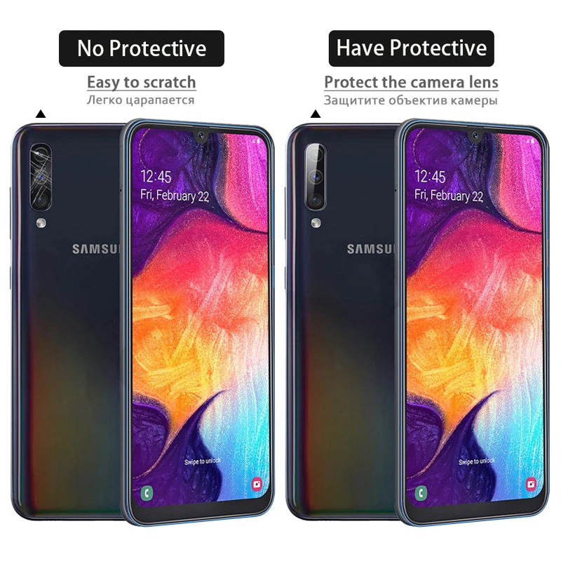 3 IN 1 Screen Protector For Samsung A50 A70 A40 A30 A20 A20E A10 Lens Film&Case&Tempered Glass For Samsung M10 M30 M30S