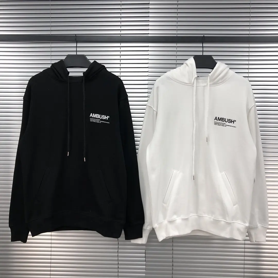 19FW New AMBUSH Hoodie 1:1 Classic Casual Ambush Sweatshirts Men Women Couple Lovers kanye west Ambush Pullover - Цвет: black