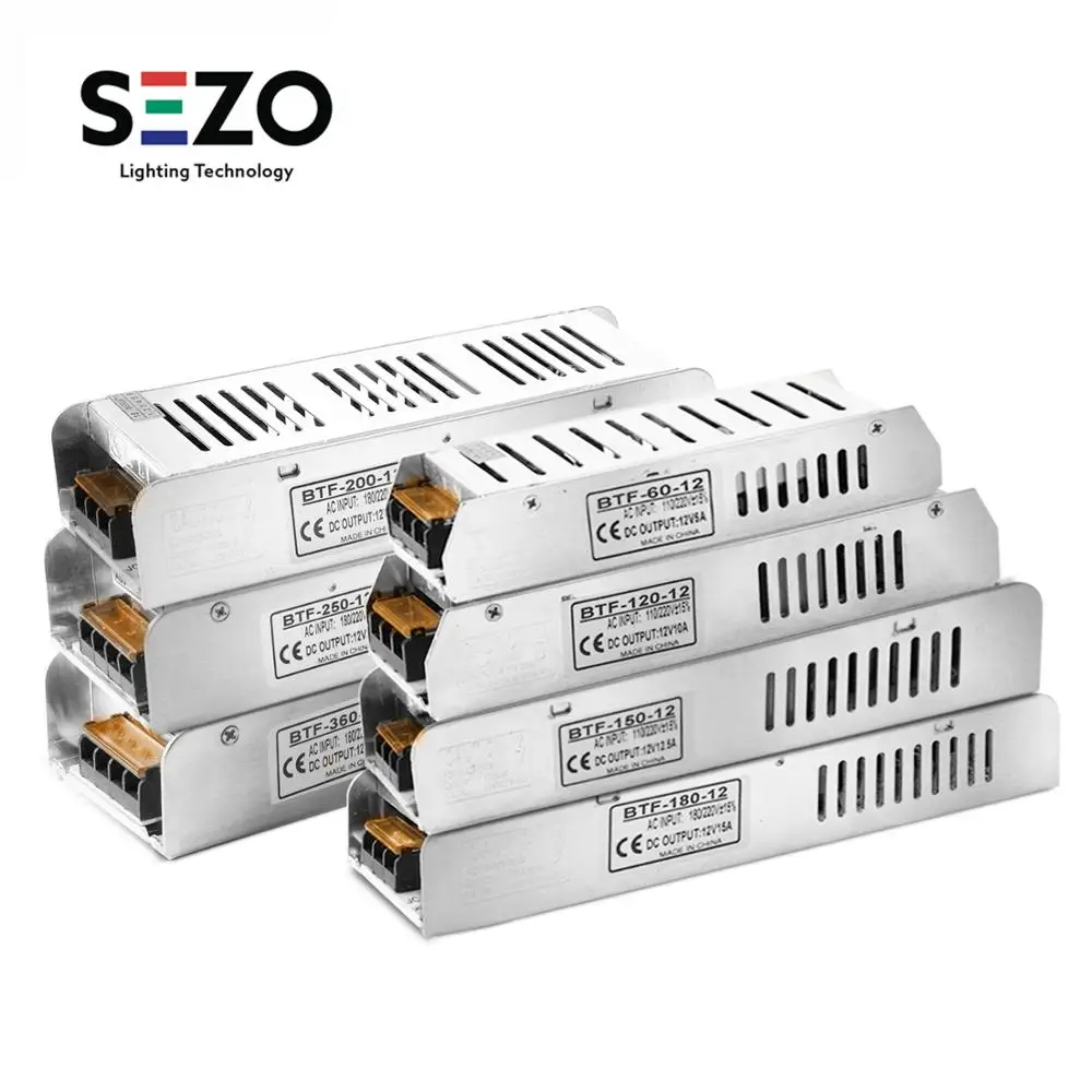 

12V Power Supply 5A/10A/12.5A/15A/16.5A/20A/30A Switch LED Transformer AC 110V - 220V LED Driver Adapter Lighting Transformers