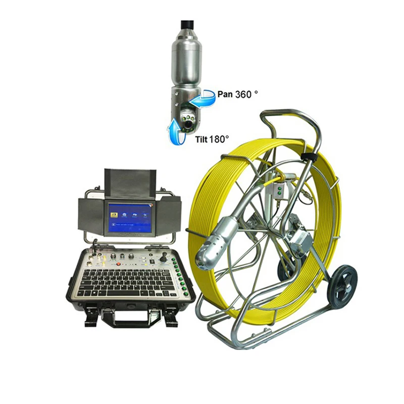 120m cable 50mm Pan Tilt pipe inspection system camera video endoscope borescope