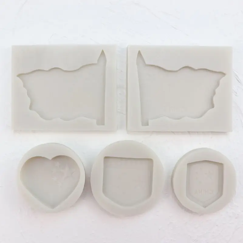 

I Love China Mold Five Star Red Flag Resin Mold Badge Pendant Slilcone Epoxy Resin Molds Jewelry Making Tools