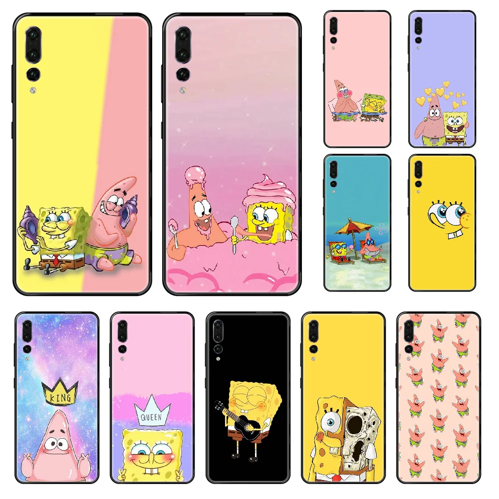 Чехол для телефона Happy Cartoon с милым Патриком и звездой губкой Бобом Huawei P 8 10 20 30 Smart