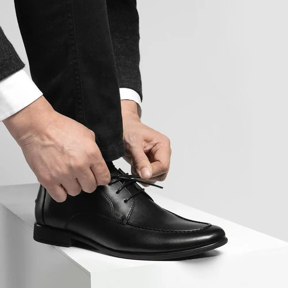  Xiaomi qimian Men's casual leather shoes Soft Nappa cowhide Soft elastic comfortable sole Flat Clas