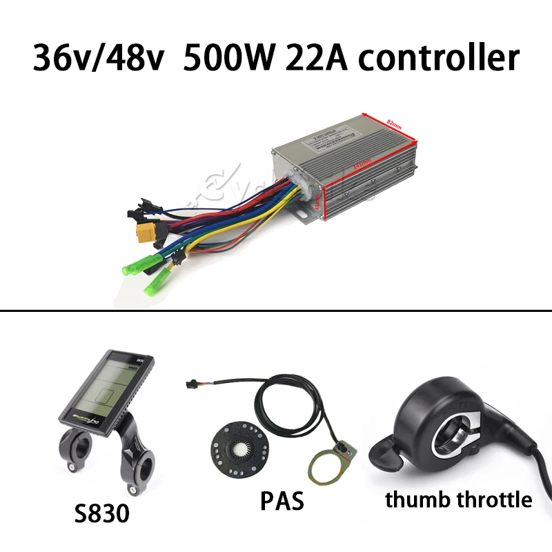 36v-48 250 Вт/350 Вт/500 Вт/750 Вт/1000 Вт/1500 Вт Электрический велосипед конверсионный комплект контроллер с LCD5 LCD3 и цветной дисплей LCD8s - Цвет: YF22A  S830