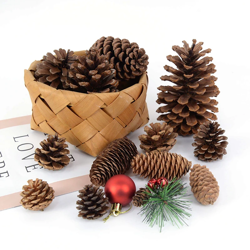 1-10pcs Natural Pine Nuts Fruit Dried Artificial Flower Pineapple Cones for Christmas DIY Garland Wreath Wedding Home Decoration
